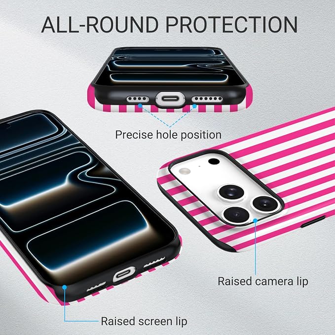 TPU Phone Case for iPhone 17 Pro Max, MagSafe Wireless Charging Compatible, Shockproof Slim Fit Protective Cover with Anti-Yellowing & Raised Camera Protection (Stripe 1, iPhone 17 Pro Max(6.9")) - Image 3