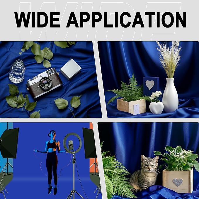 GFCC 5FTx7FT Royal Blue Backdrop Background for Photography Photoshoot | Non-Reflective, Polyester Curtain, Easy Hang, Multipurpose Screen for Studio Photo Booth, Video Recording, Portrait, Party - Image 5