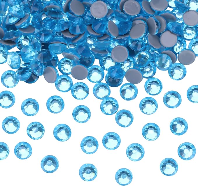 Jollin Hotfix Rhinestones Flatback Crystal Gems 2mm SS6, Aquamarine | 2880pcs Hot Fix Crystals Glass Rhinestones for Bedazzling, Crafting, Clothes, Shoes & Accessories DIY Decoration - Image 2