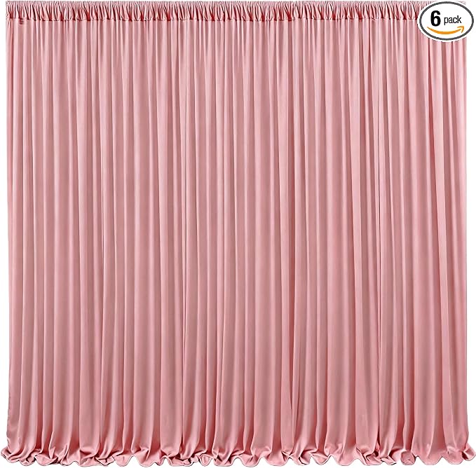 Rose Backdrop Curtains-Wrinkle-Free Polyester Photography Drapes Party Curtain Background for Baby Shower Wedding Decorations- 24 X10FT by WishCare