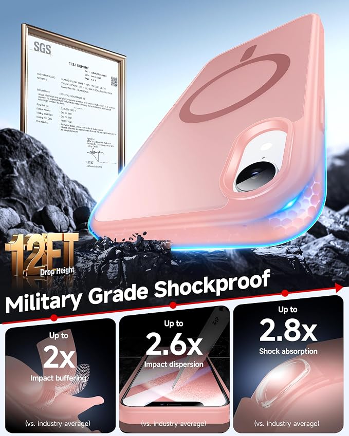 LeYi for iPhone-XR Phone Case Pink with Screen Protector X2 + Camera Cover X2:[ MagSafe Compatible] Magnetic Cases for i Phone 10 iphoneXR Slim Matte Military Grade Protective Funda para 10XR, Pink - Image 3