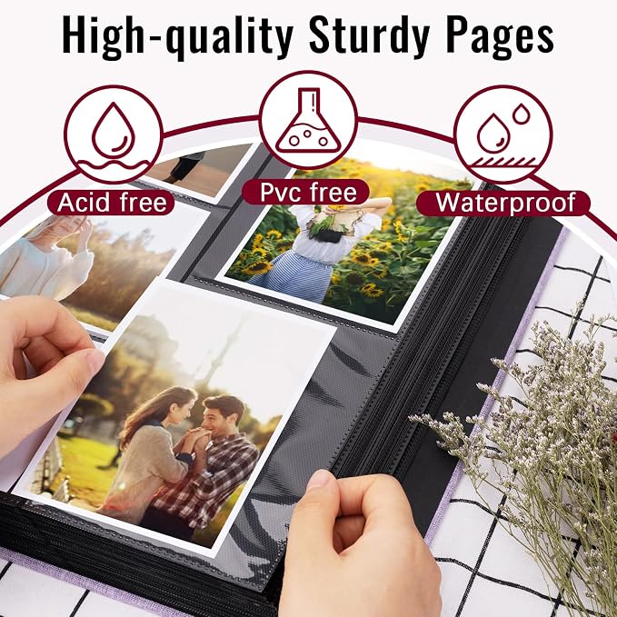 Linen Photo Album 4x6 Large Capacity 1000 Pockets Pictures Fabric Cover Books Albums Wedding School Family Anniversary Baby Memory Engagement Travel Albums(Beige, 1000 Pockets) - Image 5