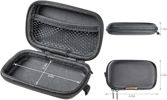 Small Hard EVA Case, Portable Earbud Zipper Pouch with Mesh Pocket,Black | Universal Carrying Bag for Headset, Earphone, Flash Drive, Charging Cable, Key, Durable Exterior - Image 4