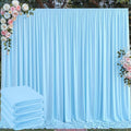 20 ft x 10 ft Wrinkle Free Baby Blue Backdrop Curtains for Parties, 4 Panels 5 ft x 10 ft Polyester Light Blue Photo Backdrop Curtain Drapes for Birthday Wedding Party Baby Shower Photography by Outpain