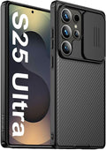 Mangix for Samsung Galaxy S25 Ultra Case with Camera Cover,Slim Fit Thin Polycarbonate Protective Shockproof Cover with Slide Camera Cover, Upgraded Case for Samsung Galaxy S25 Ultra (Black) by Mangix