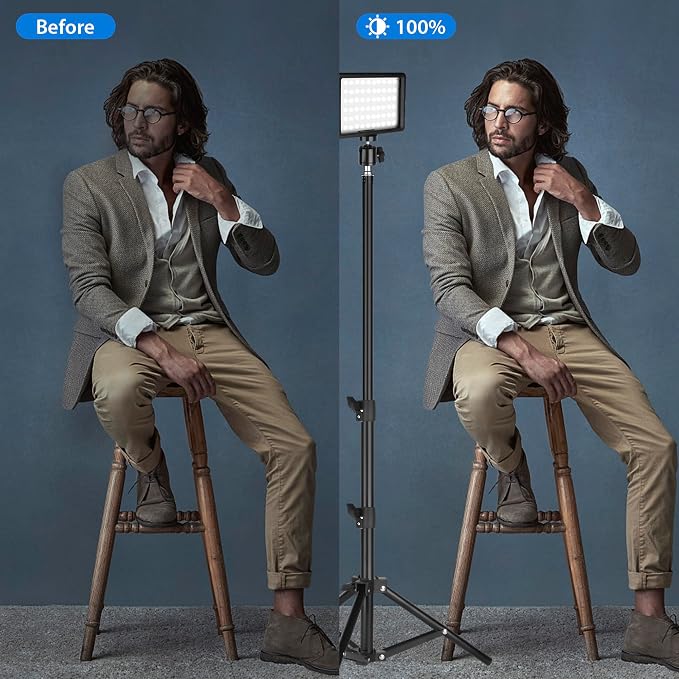 Photo Video Light 2-Pack, Dimmable 5600K USB LED Continuous Lighting Kit | Photography Camera Light with Tripods and Color Filters for Photo Studios, YouTube, TikTok, Video Recording, Game Streaming - Image 7