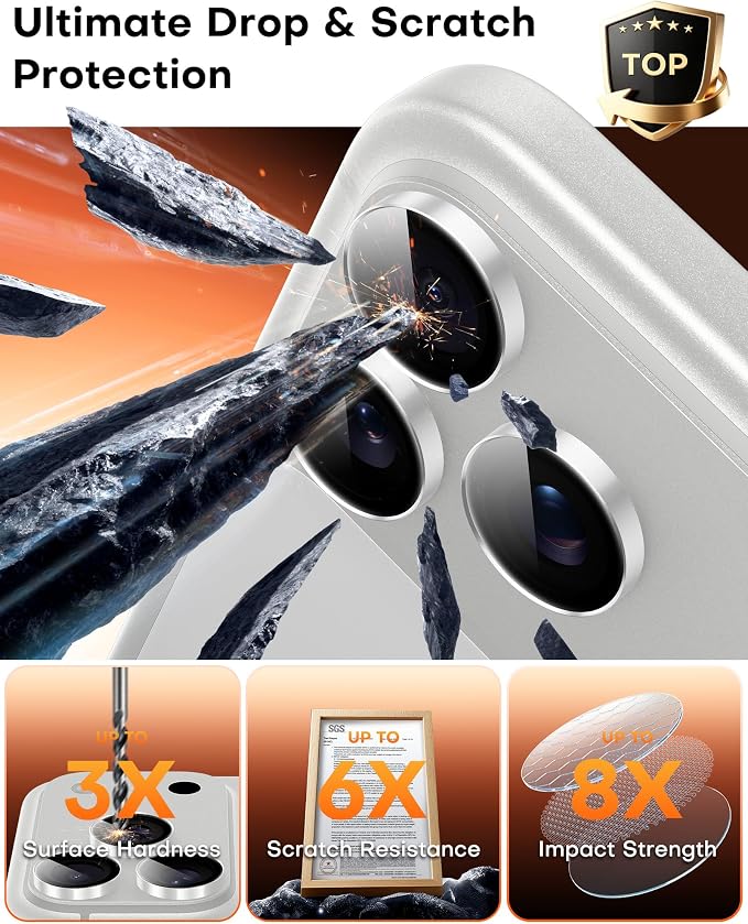 TOCOL Camera Lens Protector for iPhone 17 Pro Max/iPhone 17 Pro Tempered Glass HD Individual Scratch Resistant Camera Cover Accessories Case Friendly 2 Pack（Silvery） - Image 4