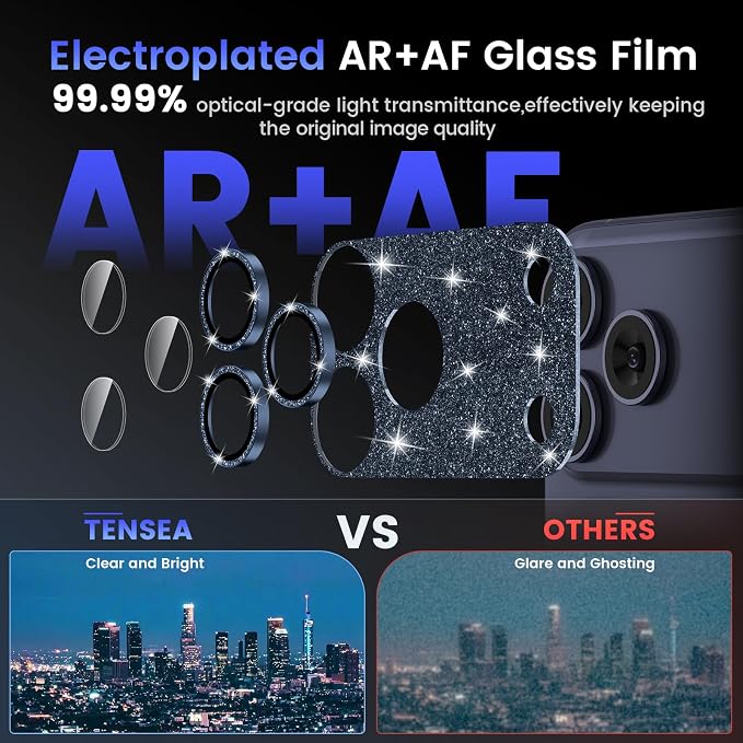 Tensea for iPhone 17 Pro Camera Lens Protector Bling | Metal Aluminum Alloy Tempered Glass Cover Camera Screen Protector Accessories, Case Friendly - Image 3