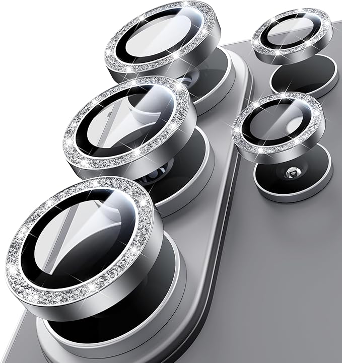 Hoerrye for Samsung Galaxy S26 Ultra Camera Lens Protector - [Top 9H+ Tempered Glass - 12FT Military Grade] Case Friendly Invisible Fit Camera Screen Protector Cover Accessories,Bling Silver | Top 9H+ Tempered Glass, 12FT Military Grade, Case Friendly,... by Hoerrye