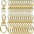 LEOBRO 60 PCS Swivel Snap Hooks and Key Rings, Keychain Clips and Key Chain Rings, Lobster Claw Clasps for Key Chains, Jewelry, Crafts, Gold by LEOBRO