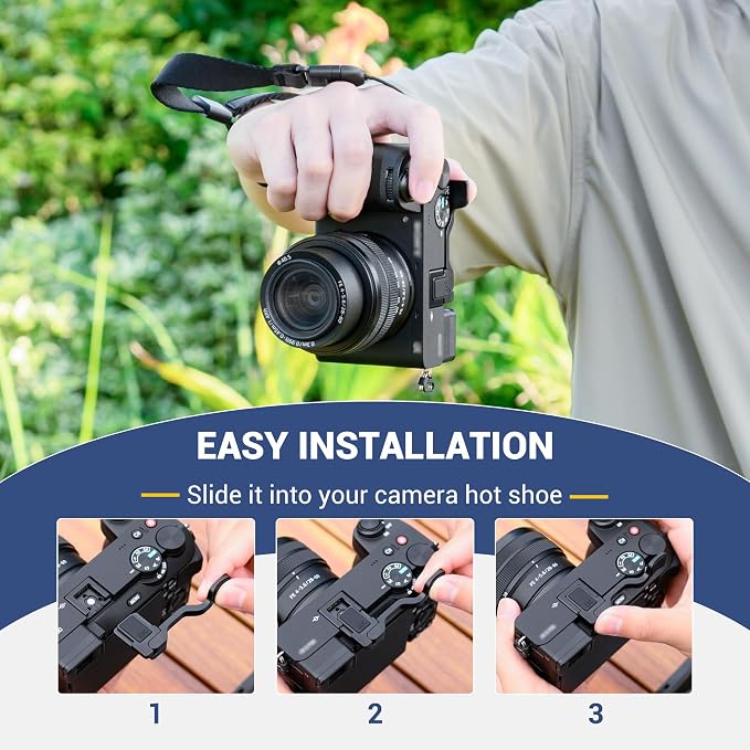 Foldable A6700 Thumb Up Grip Rest for Sony Alpha A6700 Thumb Accessories | Aluminum Alloy Metal Alpha 6700 Thumb Grip, Thumb Rest Support Holder, Not Affect The Use of Camera Buttons - Image 4