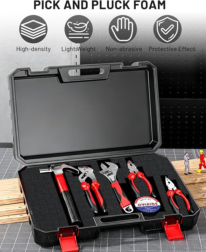 4Pcs Pick and Pluck Foam Sheets for Cases (2Pcs 16x12x2" + 2Pcs 16x12x0.4"), Tool Box foam for Toolbox, Gun Case, Camera Case, Pre-Cut Cubes for Customizable Protective Foam Insert Kit - Image 3