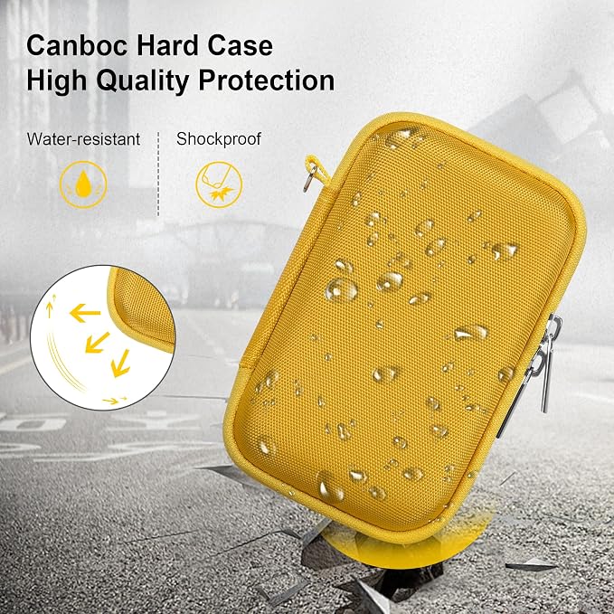 Canboc Camera Case for Canon PowerShot G7 X Mark III/ G7X Mark II, Yellow | For SX740/ SX730/ G7X3 Carrying Point and Shoot Camera Bag, Zipper Mesh Pocket fits USB Cable, Batteries - Image 4