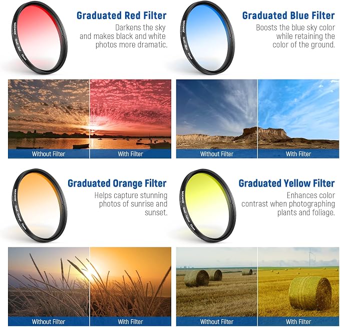 NEEWER 55mm ND + CPL + Star + 4 Graduated Color Filter Set | With Phone Lens Clamp, Compatible with iPhone 17 16 16e 15 14 Pro Max Plus Samsung Galaxy S26 S25 Ultra - Image 2