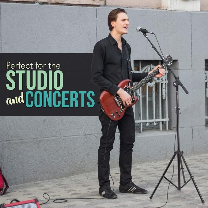 Adjustable Tripod Microphone Boom Stand - Pair of Universal Heavy Duty Lightweight Professional Compact Stage Studio Floor Standing Boom Mic Tripod Holder w/ Standard 5/8" Mic Adapter - Pyle PMKS56X2 - Image 5