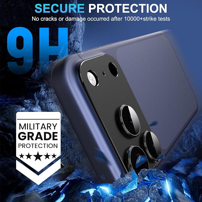 Suoman for iPhone 17 Pro Camera Lens Protector-Black | [All-in-one Frosted] [Strong-Adhesion] Metal Frame Tempered Glass Camera Lens Cover - Image 3