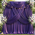 10x12 ft Deep Purple Backdrop Curtains for Weddings, Birthdays and Photos | 2 Panels 5x12 ft, Wrinkle-Free Polyester Drapes, Washable, Ironable, 4 in Rod Pocket for Baby Showers Photography Background by PartyVillage