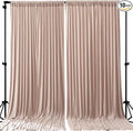 24ftx10ft Wrinkle Free Nude Blush Backdrop Curtain - 10 Feet Photography Backdrop Drapes, Silky Polyester Back Drop Cloth for Wedding Baby Shower Balloon Arch Background by Unknown