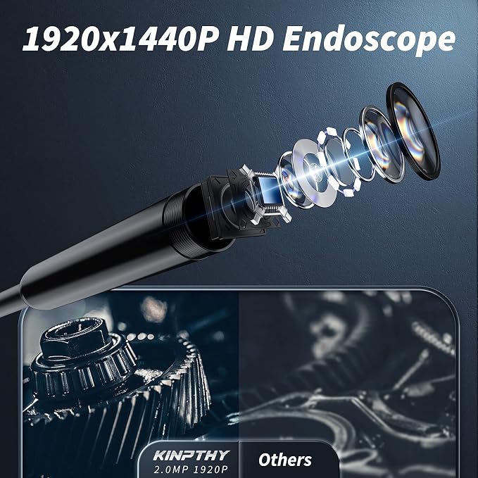 Endoscope Camera with Light,1920P HD Borescope Tools with 8 Adjustable LED Lights, Endoscope with Semi-Rigid Snake Camera, Inspection Borescope for iOS and Android-16.4ft Single Lens - Image 7