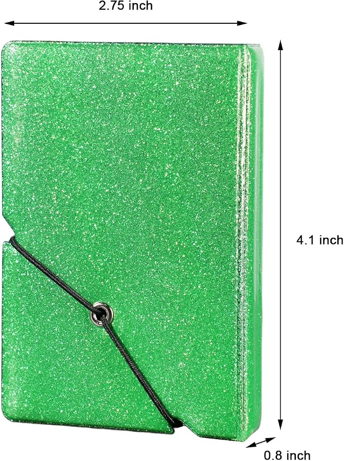 2x3 Instax Mini Photo Album, 28 Pockets. Glitter Green, 1PK | Portable Wallet Size Album Stores 2x3 inch Instant Photos. Fits Polaroid, Instax Mini, Kodak Mini Prints and Zink. - Image 2