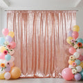 SquarePie 8x8ft Rose Gold Sequin Backdrop, High Density Non-Transparent Glitter Curtain for Photography, Birthday, Wedding Party Decorations, Thick Solid Background with 4" Rod Pocket, 1 Panel by SquarePie