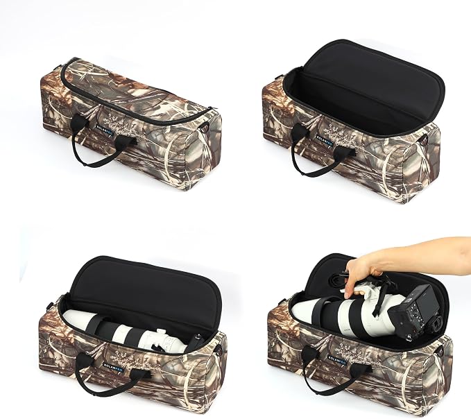 Rolanpro Telephoto Lens Camera Bag for Nikon 180-600mm/600mm F6.3, Camera Lens Pouch Case for Sony 200-600mm,for Canon 200-800 etc(Jungle) - Image 4