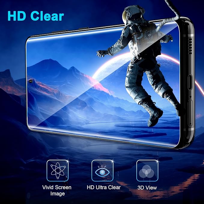 3 Pack Galaxy S20 Plus Screen Protector, HD Clear Tempered Glass, Fingerprint Unlock, 3D Curved, Scratch Resistant, No Bubble for Samsung Galaxy S20 Plus 5G Glass Screen Protector - Image 6