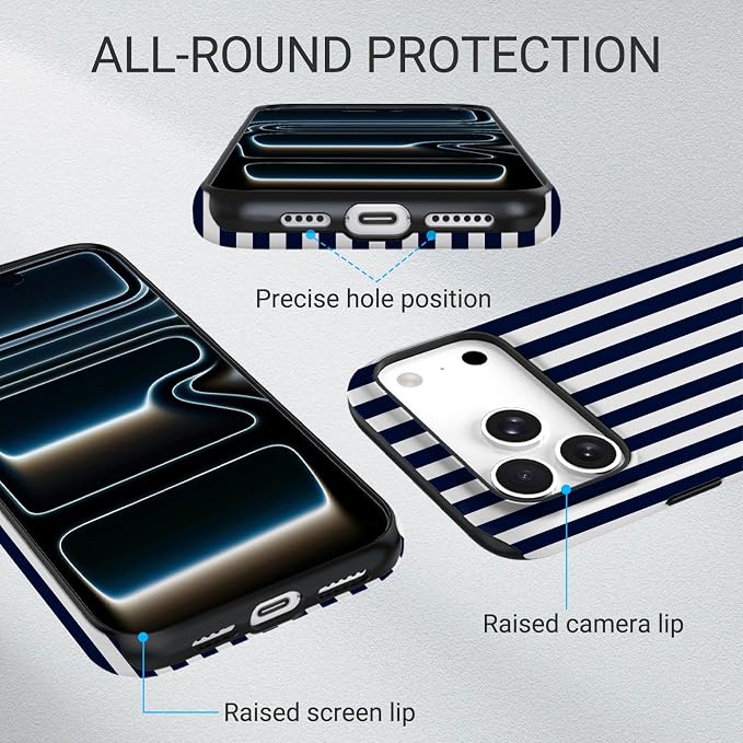 TPU Phone Case for iPhone 17 Pro Max, MagSafe Wireless Charging Compatible, Shockproof Slim Fit Protective Cover with Anti-Yellowing & Raised Camera Protection (Stripes 3, iPhone 17 Pro Max(6.9")) - Image 3