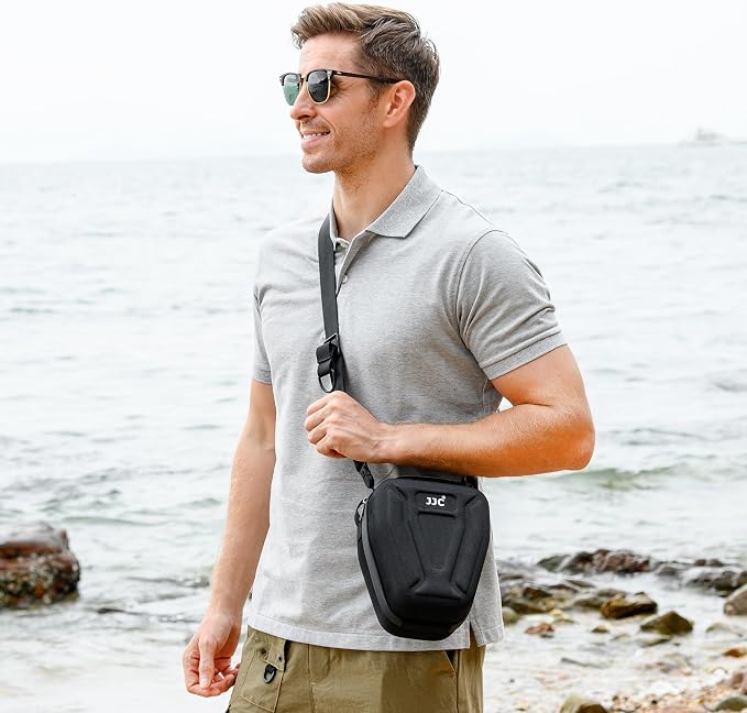 JJC Hard Camera Case Bag for Canon EOS R50 R100 R10 R8 R7 Nikon Z8 Z6 II | Waterproof EVA Shell, Quick Access Opening, Belt Loop Design & Detachable Shoulder Strap, Accessory Pocket, Travel Friendly - Image 7