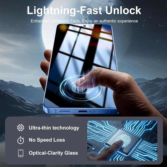3 Pack for Samsung Galaxy S24 Plus / S25 Plus Privacy Screen Protector | Easy Installation Frame, Anti Spy Private Tempered Glass, Fingerprint Unlock, Bubble Free, Case Friendly - Image 4