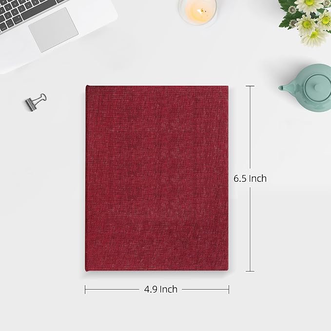 Mublalbum 2 Pack Small 4x6 Photo Album, 52 Pockets, Linen Cover,Red | Linen Cover, Portable Mini Picture Book, Holds 52 Vertical Pockets for Artwork Postcards, Picture Storage - Image 2