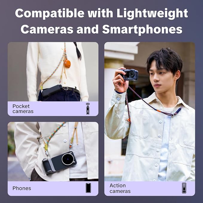 PGYTECH Camera Strap for DJI Osmo Pocket 4/3/Xtra Muse/Insta360 Luna Ultra | 2-in-1 Shoulder/Wrist Lanyard, Adjustable Crossbody Shoulder Strap for Outdoor/Travel/Vlogging/Video Record - Image 7