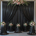 Outpain Thick 30 ft x 10 ft Black Sequin Backdrop Curtain for Parties, Wrinkle Free Glitter Photo Backdrop Drapes 6 Panels 5x10ft Black Back Drop Cloth for Wedding Christmas Photography Background by Outpain