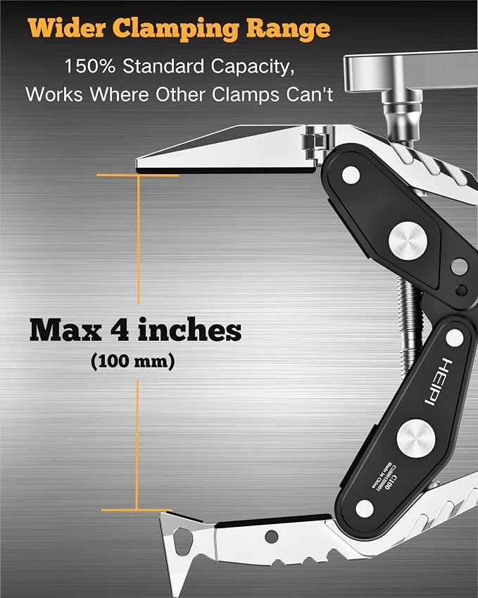 HEIPI C100 Super Clamp & MA175 Magic Arm & Phone Clip, Max Clamping 3.93" | Clamp & stand design. Max clamping 3.93" / 10cm. Dual screw mounts: 1/4"-20 & 3/8"-16. Compatible with phone - Image 4