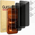 3 Pack Privacy Screen Protector for iPhone 17 Pro Max+3 Pack Camera Lens Protector with Tempered Glass, Touch Sensitive and Case Friendly by Cutebe