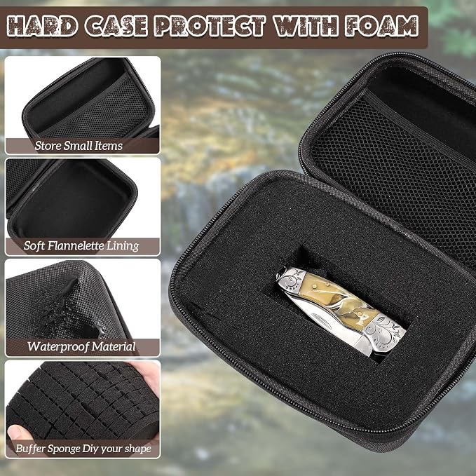 Relaxweex Hard Case with Foam, 12.6 X 8.27 X 3.5 Inch, Black | EVA Waterproof Shockproof Case, Customizable Foam for Camera Electronics Instruments, Digital Products, with Knife - Image 3