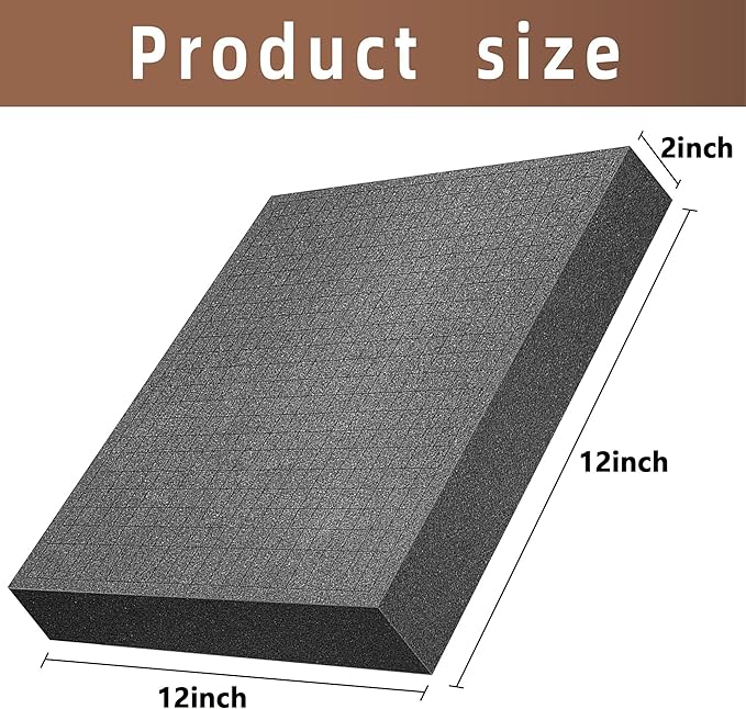 DECOHS 4 Pcs Pick and Pluck Foam- 12 x 12 x 2 Inch Pick Apart Foam Insert- Pluck Pre Cube Sheet Foams with Bottom Use for Board Game Box Cases Storage Drawer - Image 2