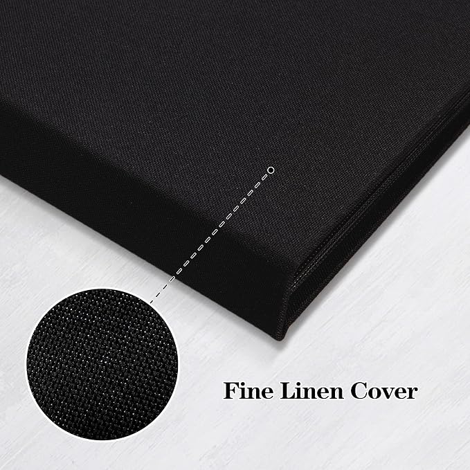 Mublalbum 2 Pack Small 8x10 Photo Album, 52 Pockets, Linen Cover,Black | Linen Cover, Portable Mini Picture Book, Holds 52 Vertical Pockets for Artwork Postcards, Picture Storage - Image 5