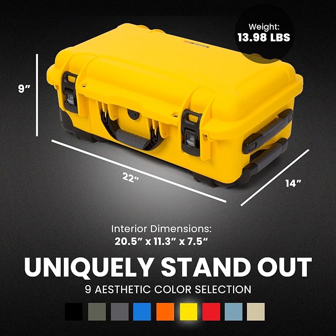NANUK 935 Hard Case with Cubed Foam for Camera & Lenses – Waterproof Protective Equipment Case with Wheels, 22” x 14” x 9” – Dustproof and Impact Resistant, Carry-On Approved for Most Airlines–Yellow - Image 5