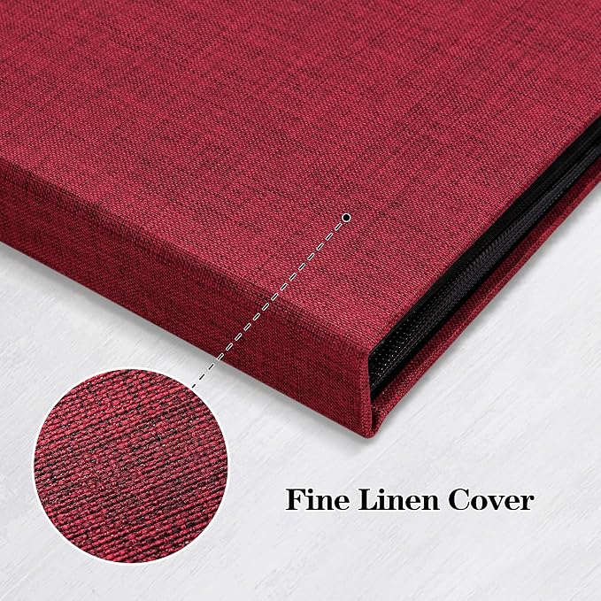Mublalbum 2 Pack Small 4x6 Photo Album, 52 Pockets, Linen Cover,Red | Linen Cover, Portable Mini Picture Book, Holds 52 Vertical Pockets for Artwork Postcards, Picture Storage - Image 5