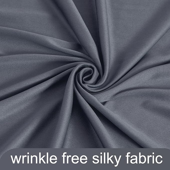 4 Panels Charcoal Backdrop Curtain for Parties Wedding Wrinkle Free Silver Grey Photo Curtains Backdrop Drapes Fabric Decoration for Birthday Party Baby Shower 20ft(W) x 10ft(H) - Image 8