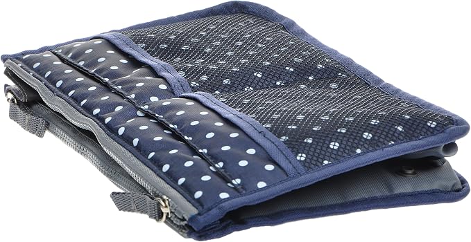 Vercord Purse Organizer Insert for Handbags Bag Organizers Inside Tote Pocketbook Women Nurse Nylon 13 Pockets Navy Blue Dot Medium - Image 5