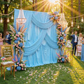 40ftx10ft Wrinkle Free Baby Blue Backdrop Curtains for Parties, 8 Panels Thick Polyester Backdrop Drapse for Weddings Birthday Photography Background Curtains by ENJOYYOURPARTY