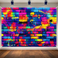 10x6.5ft Graffiti Wallpaper Mural Backdrop, Large Retro 80s 90s Hip Hop Brick Wall Background for Photoshoot, Vibrant Colorful Street Art for Birthday Party, Graduation & Disco Decor by Dormirpilow