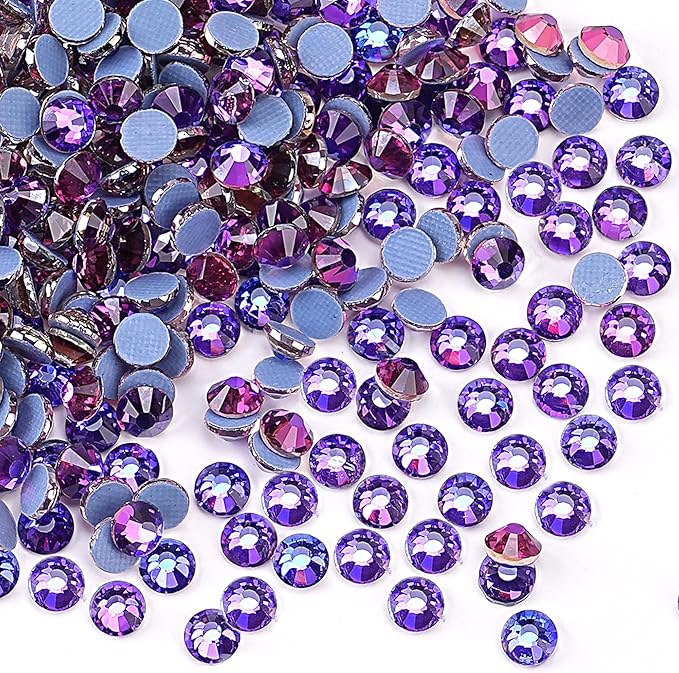 Jollin Hotfix Rhinestones Flatback Crystal Gems 2.4mm SS8, Purple Velvet | 2880pcs Hot Fix Crystals Glass Rhinestones for Bedazzling, Crafting, Clothes, Shoes & Accessories DIY Decoration by Jollin