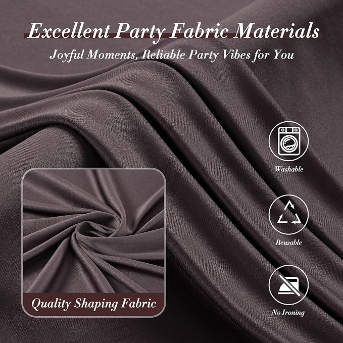 10 ft x 10 ft Wrinkle Free Brown Backdrop Curtain for Parties, Wedding Brown Photo Backdrop Drapes, Fabric 2 Panels 5x10ft for Baby Shower Photoshoot Engagement Birthday Photography Background - Image 4