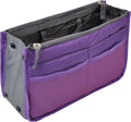 Vercord Purse Organizer Insert for Handbags Bag Organizers Inside Tote Pocketbook Women Nurse Nylon 13 Pockets Purple Medium by Vercord
