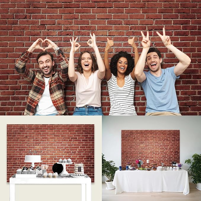 10x6.5 Ft Brick Wall Backdrop Red Brick Photo Backdrop | Background for Halloween Party Christmas Halloween Decoration Photo Booth Prop Banner - Image 8