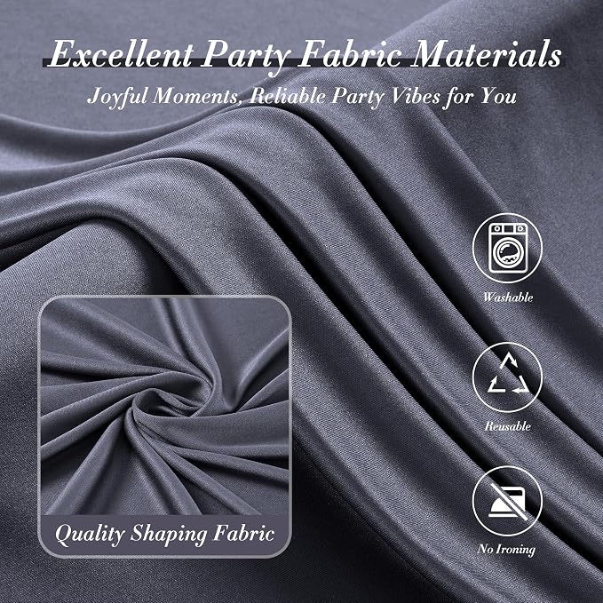 40 ft x 10 ft Wrinkle Free Charcoal Backdrop Curtain for Parties, Dark Grey Polyester Photo Backdrop Drapes for Baby Shower Wedding Engagement Birthday Party Backdrop Stand, 8 Panels 5ft x 10ft - Image 7