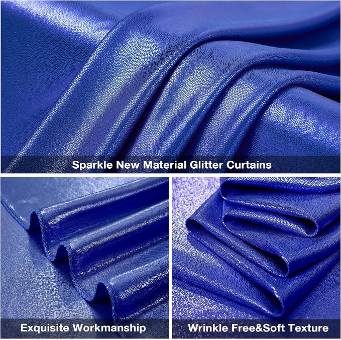 10x10FT Royal Blue Sequin Backdrop Curtain for Party - 2 Panels 5x10FT Wrinkle-Free Shimmer Drapes for Birthday, Wedding, Christmas, Decorations & Photography - Image 6